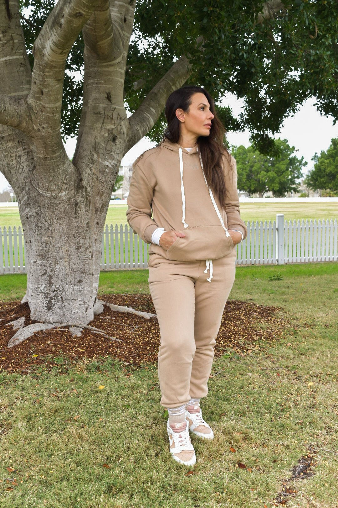 Beige tracksuit best sale