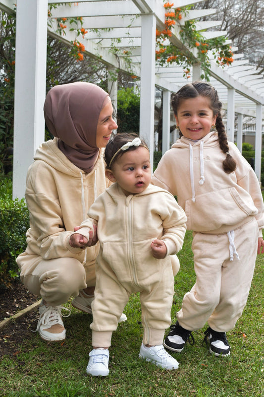 Coconut Cream Hoodie Tracksuit Set