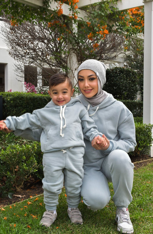 Frosty Blue Mama Hoodie Tracksuit Set