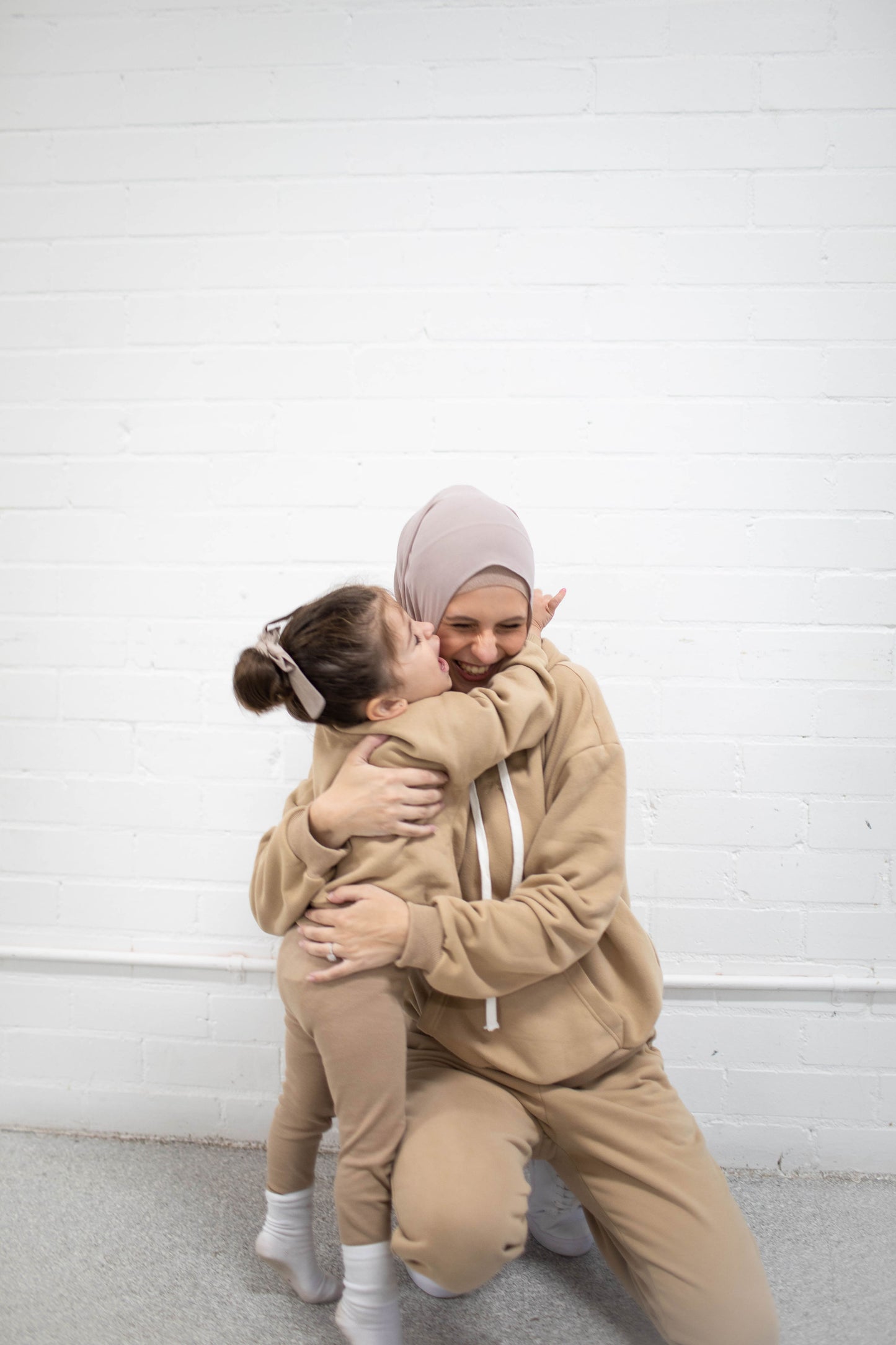 Biscuit Beige Mama Hoodie Tracksuit Set