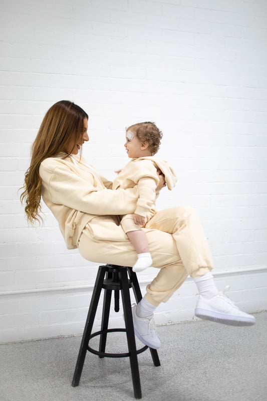 Coconut Cream Mama Hoodie Tracksuit Set