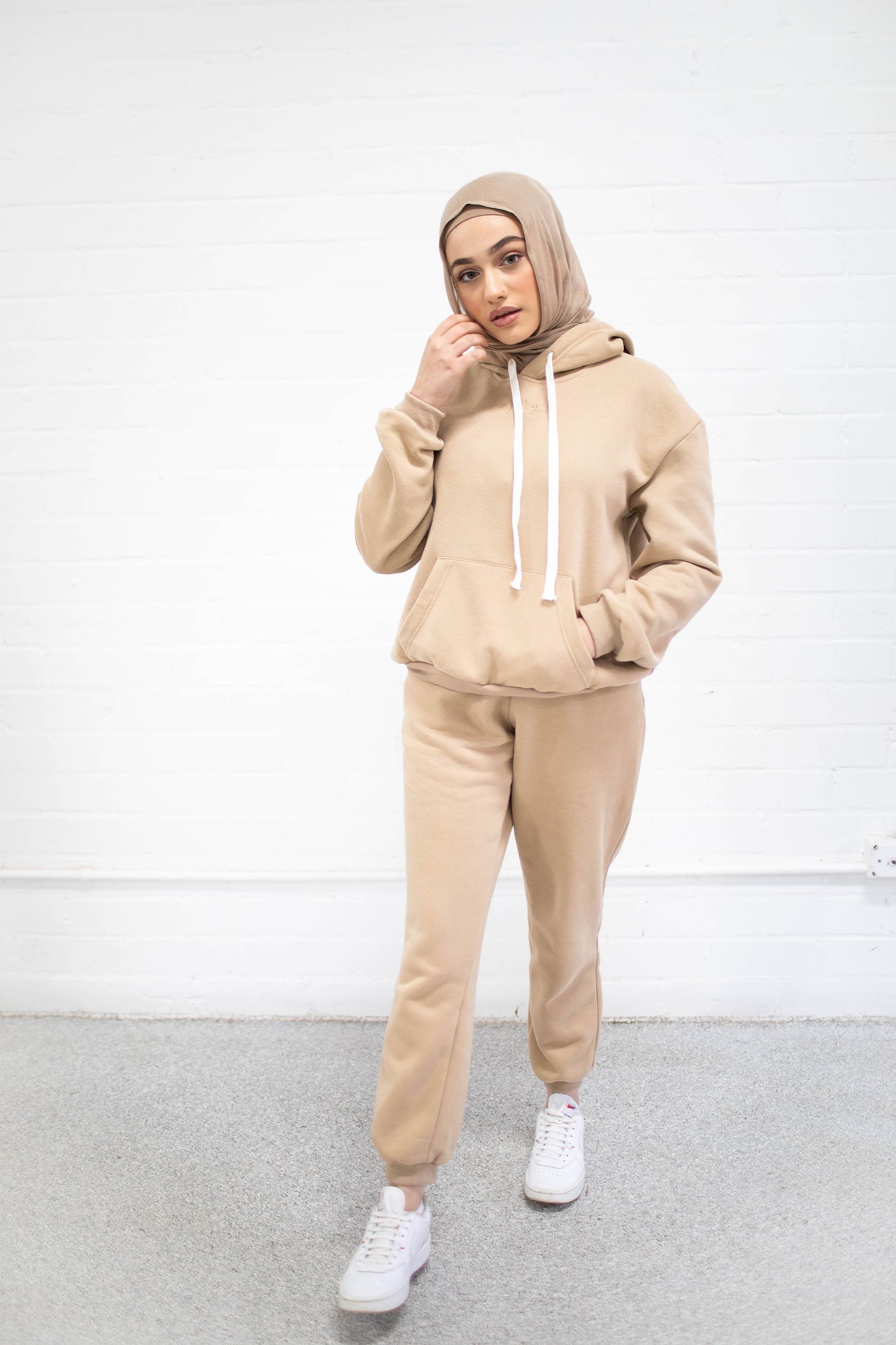 Biscuit Beige Mama Hoodie Tracksuit Set