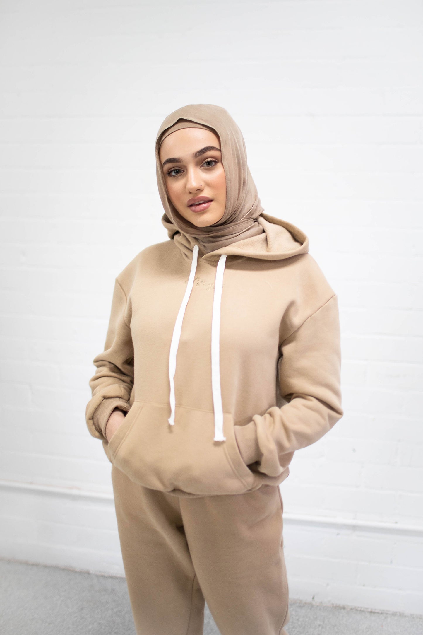 Biscuit Beige Mama Hoodie Tracksuit Set